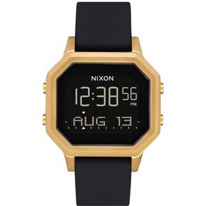 NIXON Siren SS A1211 - Gold/Black - 100m Water Resistant Women's Digital Sport Watch (36mm Watch Face, 18mm-16mm Silicone Band)
