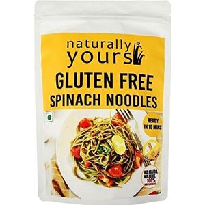 Naturally Yours Noodles Spinach Gluten-Free | 100% Natural & Vegetarian | No Onion No Garlic | No Preservatives Artificial Flavours, Colours or MSG | 100g