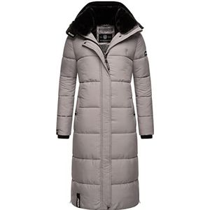MARIKOO Reliziaa Lange winterjas voor dames, warme gewatteerde jas, met afneembare capuchon, XS-XXL, grijs (zink grey), S