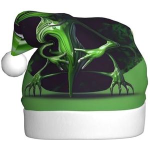 FRESQA Groene Alien Volwassen Pluche Kerstmuts - Seizoensgebonden Hoed Decoraties, Voor Feesten En Vieringen