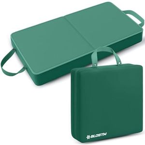 BLOSTM Extra dik knielkussen voor in de tuin - groot opvouwbaar knielkussen voor in de tuin met handgrepen - waterbestendig knielkussen van geheugenschuim voor tuinieren, huishoudelijk werk (groen)