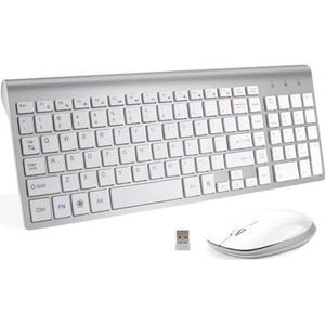 Draadloze Toetsenbordmuiscombinatie, USB-toetsenbord en Muisset, 2,4 Ghz-dongle voor Pc-computerlaptop, Stijlvolle Schaartoetsen, Ultradun, Gestroomlijnd Ontwerp voor Windows/Linux/OS X