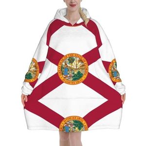 Oversized Vlag Van Florida Hoodies Vrouwen Uk Pluizige Deken Hoodie Sherpa Vrouwen Fleece Draagbare Deken Mannen