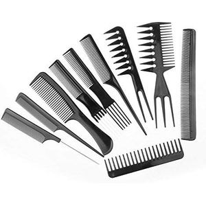 DieffematicSZ kam 10 stks/set Professionele Haarborstel Kam Salon Kapper Anti-Statische Kammen Haarborstel Kappers Care Styling Tools (Color : A)