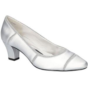 Easy Street Dames Datia Pump, zilver satijn, 7 UK, Zilveren Satijn, 7 UK Wide