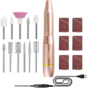 Elektrische nagelvijl, elektrische professionele nagelvijl, manicure-pedicure-gereedschap met nagelboren, polijstset voor thuissalongebruik, handvoetverzorgingsgereedschap