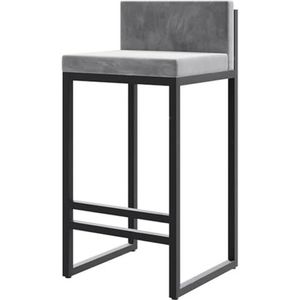 Barkrukken Bistrokruk Barstoelen Fluwelen Barkrukken Zwart Ijzeren Barstoel Hoge Kruk Voor Restaurants Eetkamerstoel Barkruk Keukenstoelen(Gray,55cm/21.7"")