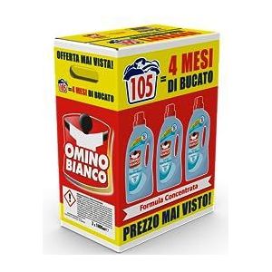 Omino Bianco - Vloeibaar wasmiddel, 105 wasbeurten, respecteert kleuren en stoffen, frisse geur met witte muskusessence, 1400 ml x 3 verpakkingen