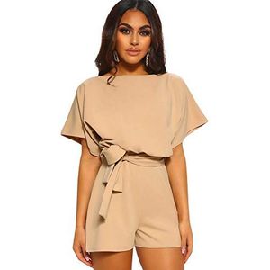 Boxpakje Dames Zomer Jumpsuit Shorts met riem Bodysuit met korte mouwen Chique jumpsuit Korte jumpsuit Romper Casual strandpakje Cocktail