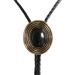 Bolo Tie Heren Bolo Tie Bootveter Cowboy Stropdas - Mode Lederen Touw Creatief Casual Cirkel Vingerafdruk Gem Westerse Rodeo Bola Stropdas, Retro Nieuwigheid Sieraden Shoestring Stropdas Accessoires C