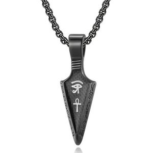 Retro oog van Horus Ankh Egyptisch Kruis ketting speerpunt pijlpunt hanger voor mannen roestvrij staal kettingen sieraden