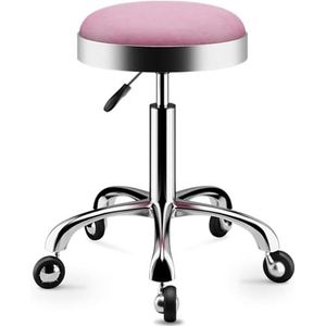 WYUYIWH Ronde rolkruk met tanden, in hoogte verstelbare draaistoel, zware hydraulische kruk met wielen, draaibare schoonheidssalon kruk voor keukenbar, tattoo-massage