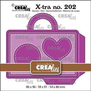Crealies Xtra Geef een cadeaukaart: Tasje CLXtra202 86x96-59x91-54x86 mm (02-24)