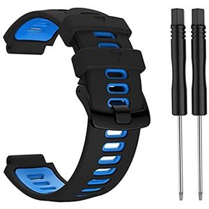 CZKE Watch Band Silicone Vervanging Horlogestap voor Garmin Forerunner 235 220 230 620 630 735xt Armband Outdoor Sport Polsband (Color : Black Blue)