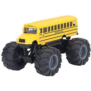 Schoolbus terugtrekspeelgoed, grote wielen Schoolbus speelgoed voor buitenspelen voor kinderen vanaf 3 jaar(geel)