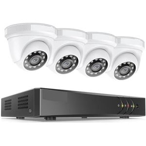 Groothoek beveiligingscamera, 8CH 2MP HD Videobewakingssysteem H.265 + 5in1 5MP DVR 4X 8X 1080P Dome Outdoor Weerbestendige Beveiligingscamera's CCTV Eenvoudig te installeren, met signaalversterker (