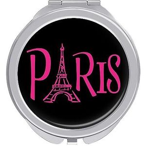Paris Eiffeltoren Compacte Spiegel Ronde Pocket Make-up Spiegel Dubbelzijdige Vergroting Opvouwbare Draagbare Handspiegel