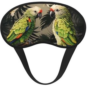 Paar Papegaaien Olijf Slaap Oogmasker voor Vrouwen Mannen Zacht en Comfortabel Slaap Masker Verduisterend Slaapmasker voor Reizen Yoga Nap Shift Werk