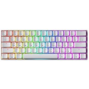 GK61 Mechanisch Gaming-toetsenbord - 61 toetsen Multi Color RGB Verlichte LED Backlit Bedraad Programmeerbaar voor PC/Mac Gamer (Gateron Optisch Blauw, Wit)