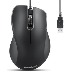 Perixx PERIMICE-221U Ergonomische Bedraad USB Muis - Optisch met 1200 DPI - 1,5 Meter Kabel - Zwart
