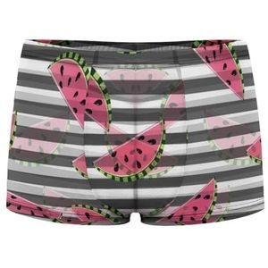 Watermeloen Zwarte Strepen Heren Boxer Slips Sexy Shorts Mesh Boxers Ondergoed Ademend Onderbroek Thong