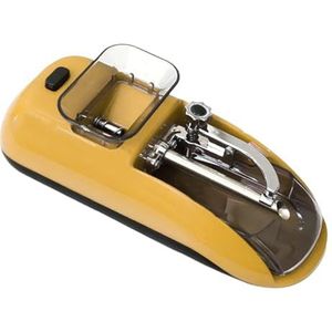 Elektrische sigarettenrolmachine, Elektrische automatische sigarettenrolmachine, sigarettenvulmachine, draagbare tabaksaccessoires, geschikt for 8 mm/6,5 mm pijpen(Yellow)