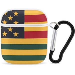 Guyana Amerikaanse vlag schattig hoesje voor AirPods 2 & 1 schokbestendige beschermende hoofdtelefoon gevallen cover met sleutelhanger voor mannen vrouwen