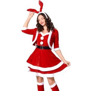Kerstman Cosplay Dames Sexy Kerstmankostuum Leuk Verkleedkostuum Dames Bunny Girl Kerstkostuum(One size)