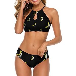 Banana Bikinisets voor dames, tweedelig badpak, spaghettibandjes, badpak, zomer, strand
