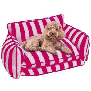 UNISTRENGH Hondenbed, katten en honden, orthopedisch en afneembare hoes, wasbaar bed, verkrijgbaar voor alle seizoenen (roze en wit, M - 65 x 40 x 30 cm)