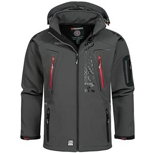 Geografisch - TECHNO MEN - Softshell Jacket - Donker Grijs - Waterdicht - Ademend - Tactische Winterjas