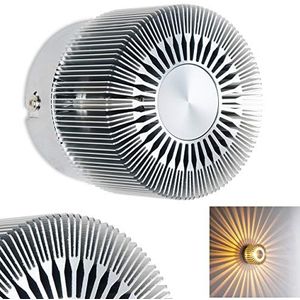 Wandlamp Cantoni, wandlamp van metaal in nikkel mat, wandspot 1-vlam, 1 x G9, wandspot met lichteffect, zonder gloeilampen