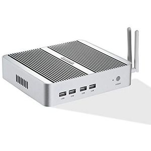KINGDEL Mini-desktop-pc, mini-pc zonder ventilator met Core i3-7100U 7e generatie, 16 GB RAM, 128 GB SSD + 1 TB harde schijf, 4K 4096x2304, HD, VGA, LAN, 4 x USB 3.0, wifi