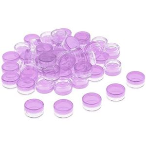 50pcs Lege Ronde Make-up Pot Pot Reizen Crème Poeder Cosmetische Container Case Paars, 5g