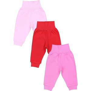 TupTam Baby Meisjes Broek Sweatbroek Pakje van 3, Rood fuchsia roze, 104