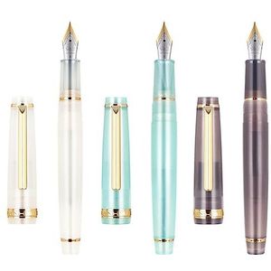 3 STKS Jinhao 82 Acryl Vulpen Set Iridium Fijne Penpunt Gladde Schrijven Pen met Converter (Combinatie Pak D)