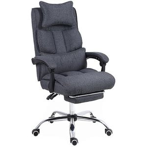 Bureaustoel Ergonomische Directiebureaustoel Computerbureaustoel Met Hoge Rugleuning Linnen Stof 360° Draaibaar In Hoogte Verstelbaar Computerstoel (Color : A, Size : 106 * 65cm)