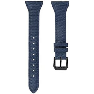 Horlogebandjes voor mannen en vrouwen, horlogeband 22 mm nylon lederen splicing canvas heren sporthorlogeband vervangende polsband for analoog horloge (Color : Blue black Clasp, Size : 22mm)