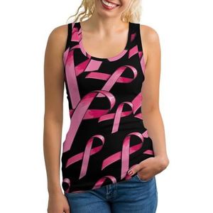 Roze Satijnen Lint Lichtgewicht Tank Top voor Vrouwen Mouwloze Workout Tops Yoga Racerback Running Shirts XL