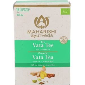Maharishi Ayurveda Vata Thee, Bio, ayurvedische kruiden- en kruidenthee, vol, zoet aroma, zonder suiker, va-balancerend, 15 theezakjes, 1 stuks