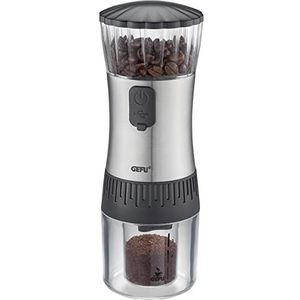Gefu 16333 koffiemolen POLVE: elektrische accu-molen, USB, aromavriendelijk kegelmolen van keramiek, maalgraad traploos instelbaar, draagbaar, koffiemolen, opvangbak voor maximaal 70 g poeder