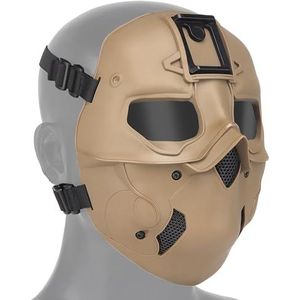 Beschermend Airsoft-masker voor Buiten, met NVG-adapter, Tactisch Volgelaatsmasker voor Night Stalker Cosplay Paintball Halloweenfeest(Brown)