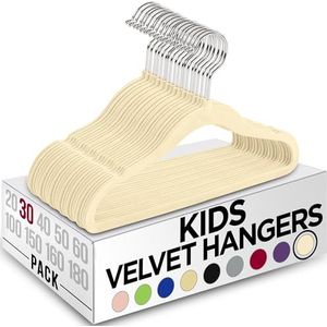 Utopia Home Kids Kleerhangers Velvet (30 stuks) - 31 inch duurzame babykleerhangers voor closet - perfecte standaard kleerhangers voor kleine kinderen, antislip, voor dagelijks gebruik (ivoor)