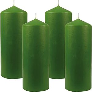 Bestgoodies Waskaarsen (4 stuks) groene stompkaarsen Ø 6 cm x 13,5 cm - kaars in vele kleuren, lange brandduur - gemaakt in de EU - kaarsen blokkaarsen