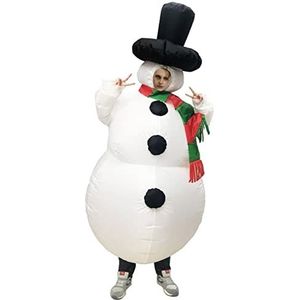 Opblaasbare Kerst Kerstman Pak, Grappige Blow Up Kerstboom Sneeuwpop Kostuums, Volwassen Kinderen Halloween Cosplay Kostuum White