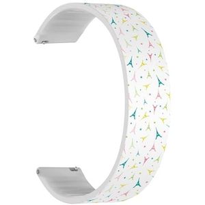 Solo Loop band compatibel met Garmin Forerunner 165/165 Music, Forerunner 35/45/45S (Kleurrijke Eifel Toren Parijs) Quick-Release 20 mm rekbare siliconen band band accessoire, Siliconen, Geen