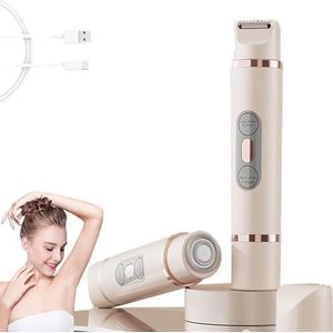 Comfort 2 in 1 Electric Lady Shaver, Bikini Pubic Hair Trimmer Women, Ipx7 Waterproof Wet & Dry Trim Pod 2.0 Dual Head Lady Shavers for Women for Bikini Underarms Legs Arms Body Face(White)