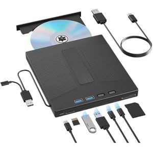 7-in-1 Externe Blu-ray-drive Ondersteunt 100G-schijven, USB 3.0 Blu-ray-/dvd-brander, Cd-dvd-lezen En -schrijven