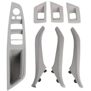 Auto Interieur Handvat Voor BMW 5 Serie F10 F11 LHD RHD Binnendeur Raam Regulator Panel Trim Lederen Pull Handvat Binnenpaneel Pull Trim Cover Binnendeurgreep (Size : LHD Gray)