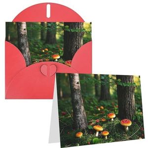 Eekstdbn Wenskaarten Versierd Met Bomen, Paddestoelen En Bessen Wenskaart Met Alle Gelegenheidskaarten Uitnodiging Vakantie Kaart Verjaardag Kaart